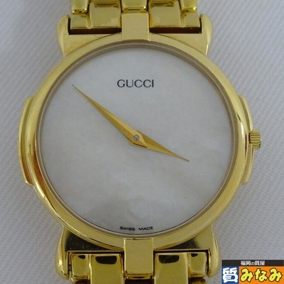 GUCCI 1500 Watch Gold Parl Dial QZ Women's Bangle Wrist