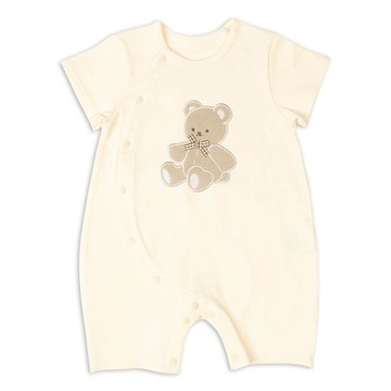 akachan honpo - 短袖兔裝-毛巾布材質造型圖案-淺卡其色