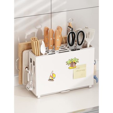 多功能刀筷瀝水架壁掛式廚房置物架家用砧板刀座筷筒收納盒儲物架