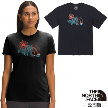 【美國 The North Face】女款 柔軟透氣純棉短袖圓領T恤(亞洲版型).休閒衫/7WET-JK3 黑 N