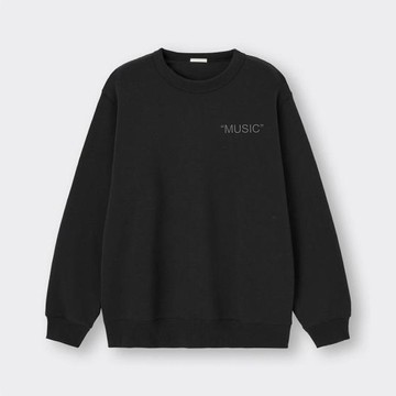 可客制上名字 經典Music音樂文字 OFF WHITE 風格 純棉大學T 長袖