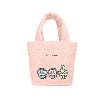 吉伊卡哇 絨毛手提包 (粉)