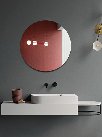 浴鏡    軟鏡子貼墻掛鏡    鏡子貼墻自粘橢圓形亞克力浴室鏡面貼紙家用裝飾高清玻璃軟鏡墻貼