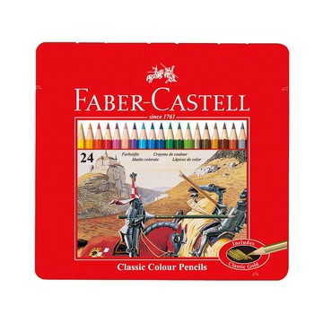 FABER-CASTELL 輝柏 油性 彩色鉛筆 油性色鉛筆 鐵盒 24色 /盒 115845【APP滿額下單10%點數(單一帳號最高5000點)】1/31止