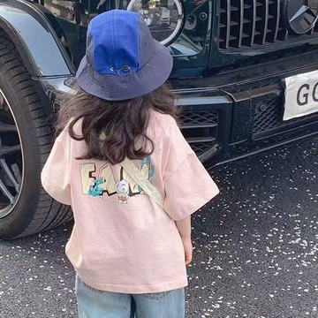 ❤️AL❤️ 女童短袖 兒童短袖T恤 中大童短袖  WHIT女童短袖T恤夏季100純棉2026夏裝新款兒童洋氣學生寬鬆上