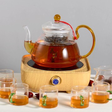 玻璃燒水泡茶壺耐高溫陶瓷蒸茶器電陶爐煮茶爐家用茶具普洱泡茶器