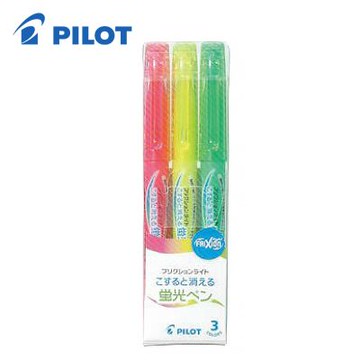 【PILOT 百樂】SFL-30SL-3C 螢光魔擦筆-一般色3色/組