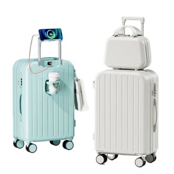 新款ABS+PC行李箱20寸萬向輪高顏值學生旅行箱登機大容量高品質