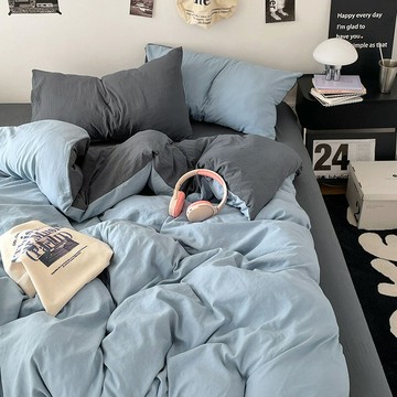 床包組 三件組 四件組  床單被套枕套床包 家用寢具日式無印水洗棉四件套裸睡良品床單被套學生宿舍床上三件套床笠款