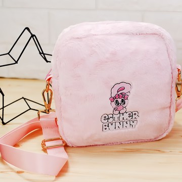 Esther Bunny 絨毛側背包  16 x 16 x 5.5cm  艾絲樂小兔 粉色
