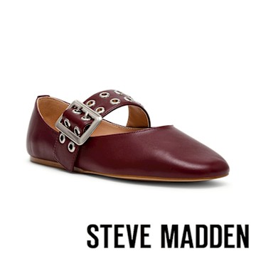 STEVE MADDEN-率性雙扣帶瑪莉珍鞋 ATLANTICA-酒紅色