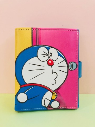 【震撼精品百貨】Doraemon_哆啦A夢~2折皮夾-黃粉