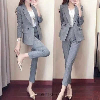 パンツスーツ レディース グレー スーツ フォーマル 通勤 Ol 代 30代 40代 カジュアルスーツ 入学式 卒業式 2点セット スーツ 春 秋 通販 Lineポイント最大get Lineショッピング