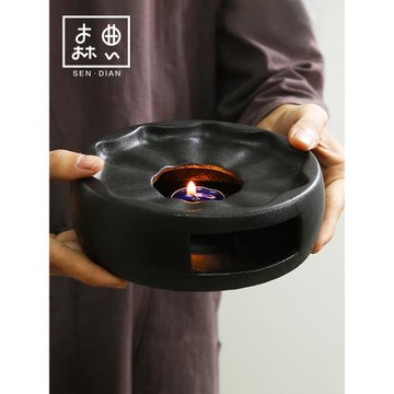 日式蠟燭煮茶爐功夫茶具配件碳爐煮茶器茶壺承加熱保溫底座溫茶器