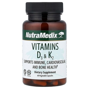 NutraMedix, 維生素 D3 和 K2，60 粒素食膠囊