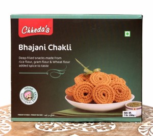 ぐるぐる揚げ物スナック Bhajani Chakli 170g   インド お菓子 ムルク マサラスナック Chhedas(チーダス) お買い得 お試し