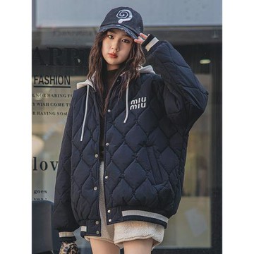 (免運)少女棉服秋冬季外套2025新款大童棒球服高初中學生加絨學院風棉襖