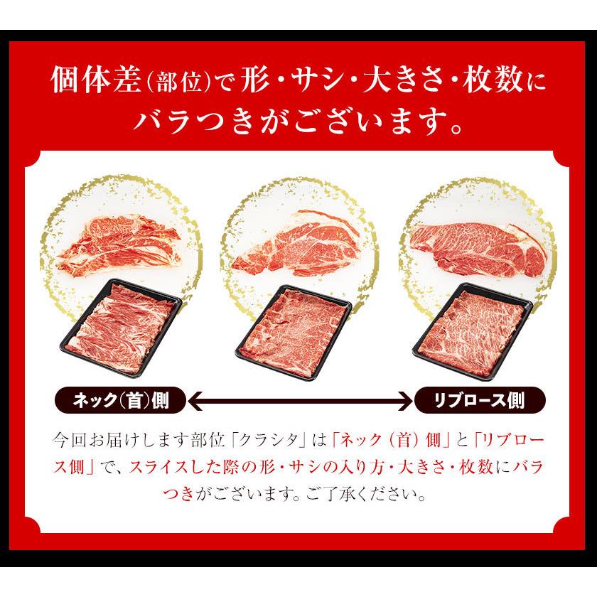 セット購入で1500円OFF 黒毛和牛 霜降り ロース スライス 九州産 クラシタ 500g 肉 牛肉 送料無料 肩ロース 国産 7-14営業以内発送予定(土日祝除く)