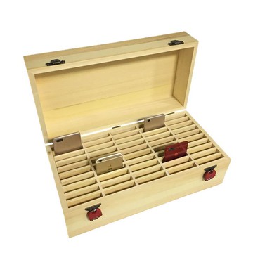 免運 木盒定做手機收納盒實木盒餐廳桌面辦公會議多格子木質手機管理架