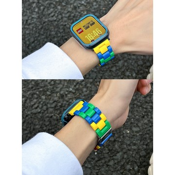 《台灣出貨》適用 APPLE WATCH 樂高色系錶帶 拼色錶帶 Ultra S11 S10 46mm 49 男女錶帶
