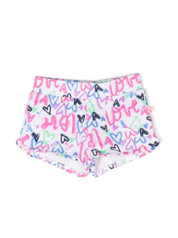 Billieblush - Love heart-print shorts - kids - Cotton/Spandex/Elastane - 12 yrs - White