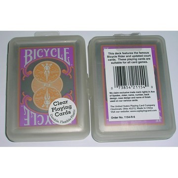 【USPCC 撲克】撲克牌BICYCLE 808 透明 塑膠牌 橘色 S10322435