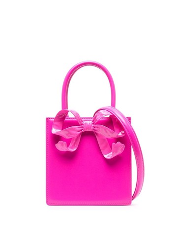 Self-Portrait - Bow Mini tote bag - women - Calf Leather - One Size - Pink