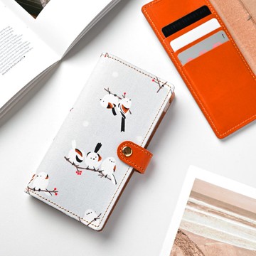 全機型適用 手機殼 手帳型 【 雪鴝 淺藍 】 鳥 A319I