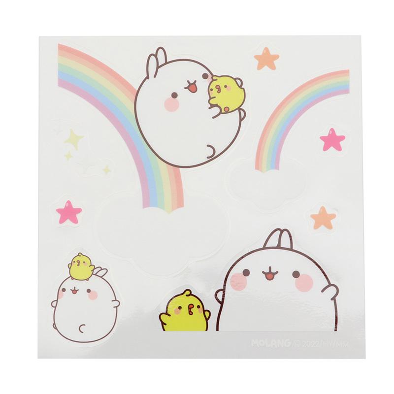 どこでもステッカー 4種セット MOLANG モラン 防水・UV加工 ネットショップセット ステッカー カー用品 防水加工 ＵＶ加工 メール便可