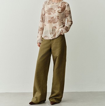 【JU好穿細閃】法式簡約 斜紋弧形/直筒彎刀褲