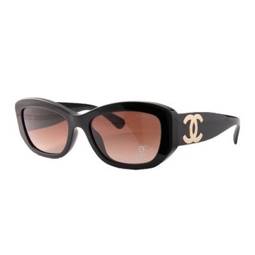 CHANEL 香奈兒 經典款太陽眼鏡(金色LOGO)