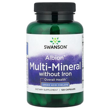Swanson Vitamins, Albion® 多礦物質（無鐵），120 粒膠囊
