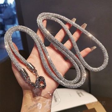 超好看手機掛繩女斜挎可背長款ins滿鑽精緻輕奢高級感肩揹帶户外