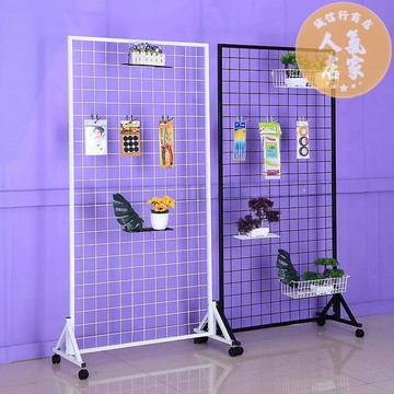 網格照片牆 照片牆 鐵網格 網格網架 貨架鐵網格網架鐵絲網展示網格幼稚園作品置物架收納鐵藝網格掛鉤T