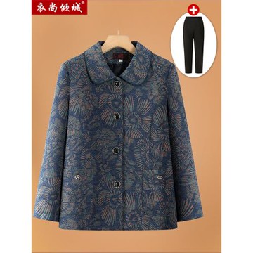 老年人秋裝外套2025年新款媽媽裝秋冬季長袖上衣高檔奶奶裝老太太