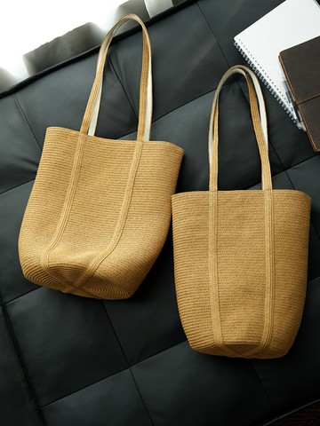 女士編織側背包 大容量小容量手提包 斜背包包 夏款【木屋雜貨】