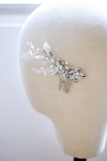 (一套2件)華麗銀白水晶金屬花頭飾,wedding headpiece,新娘頭飾