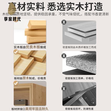 免運 全實木 書架 落地 置物架  防塵 櫃子儲物客廳收納學生靠墻家用書櫃xj7311