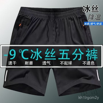 🔥DR新品🔥冰絲速幹短褲 男士夏季短款 輕薄款外穿休閒五分褲寬鬆跑步加大碼中褲子 IW47