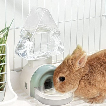 松樹造型小兔子倉鼠龍貓滾珠水壺防漏懸掛式彈簧小寵自動餵水器