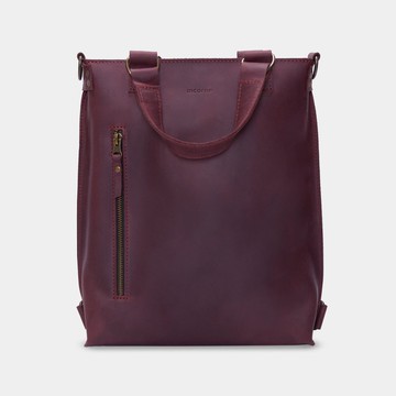 勃艮第酒紅復古皮革兩用包——皮革背包與肩背包