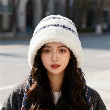 現貨+預購 韓版毛帽毛線帽子針織帽秋冬加絨厚磅保暖帽百搭冷帽休閒帽-可愛綁帶帽6色n1mp75