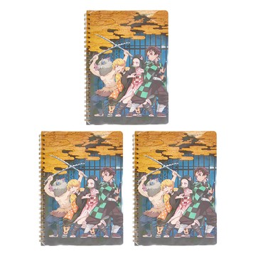 DEMON SLAYER 鬼滅之刃 25K線圈筆記本 尺寸: 15.5x21.5cm 台灣產  黃色  3本