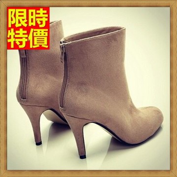 高跟短靴女靴子-深口拉鏈素面女高跟鞋子2色66c37【獨家進口】【米蘭精品】