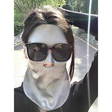 蠶絲防曬面罩女防紫外線透氣開車遮全臉基尼真絲面紗2025新款口罩