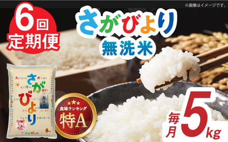 令和5年産 さがびより 無洗米 白米 計30kg（5kg×1袋×6回） 佐賀県 株式会社森光商店[41ACBW030]