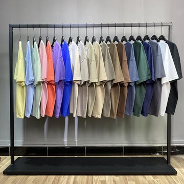 INS美式高街KANYE復古寬松基礎純色T恤男女情侶oversize打底短袖