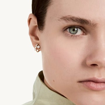 【Swarovski 施華洛世奇】Matrix 夾式耳環 (圓形切割 白色 18K金 玫瑰金) (5763822)
