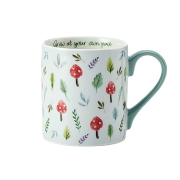 Mikasa Dinnerware 美國 瓷製馬克杯(蘑菇森林280ml) / 水杯 茶杯 咖啡杯 手繪風格 可機洗 洗碗機可洗