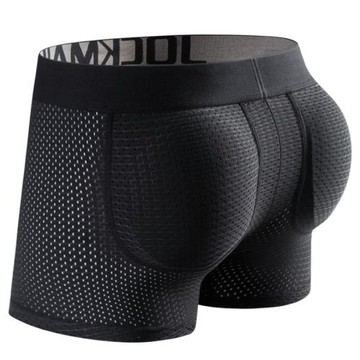 男士豐臀褲提臀海綿加墊翹臀透氣美臀內褲前凸后翹男用加厚假屁股